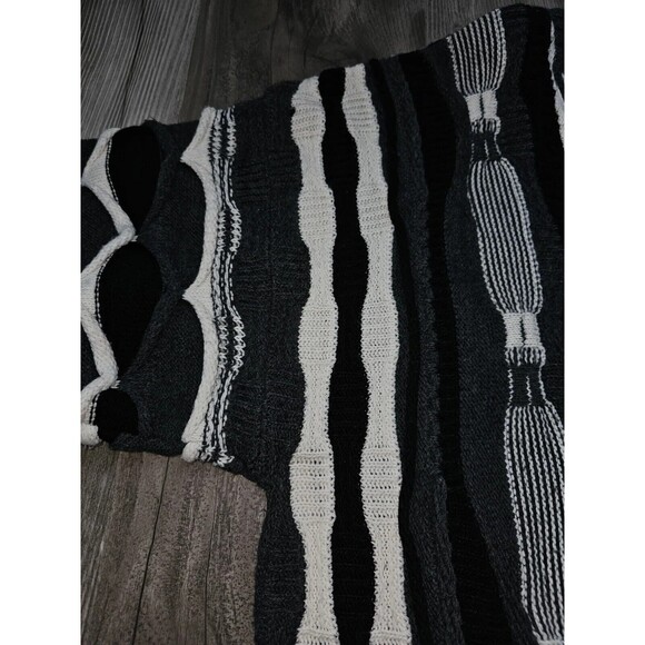 Vtg Mens 2XL Cosby Style Biggie 3D Textured Dad Sweater Geometric Hip Hop 90s - Picture 10 of 11